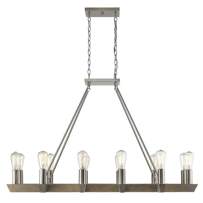 Silver Kitchen Island Twelve Light Metal Dimmable Chandelier HomeRoots