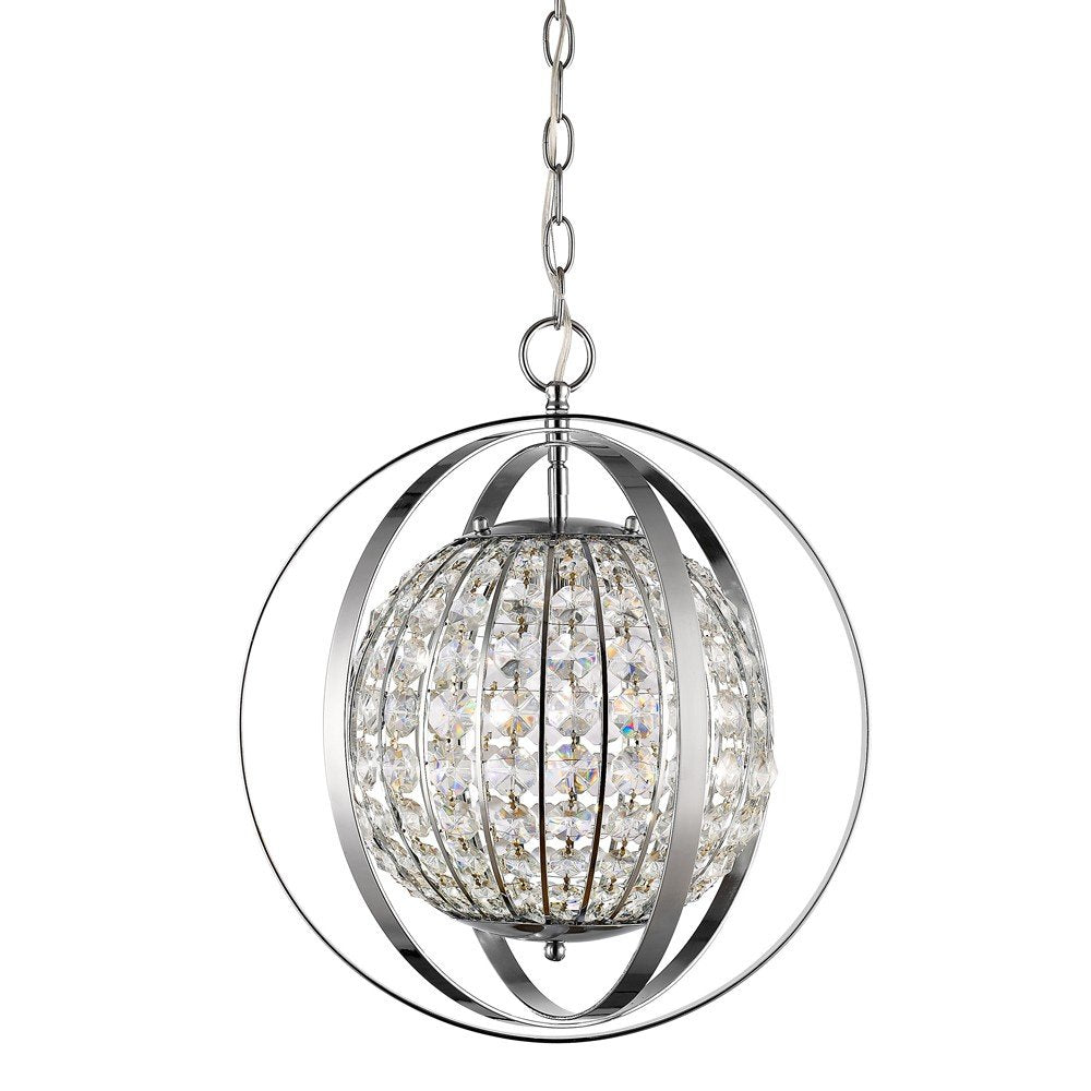 Silver Crystal Dimmable Ceiling Light With Silver Shades HomeRoots