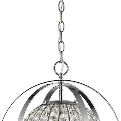 Silver Crystal Dimmable Ceiling Light With Silver Shades HomeRoots