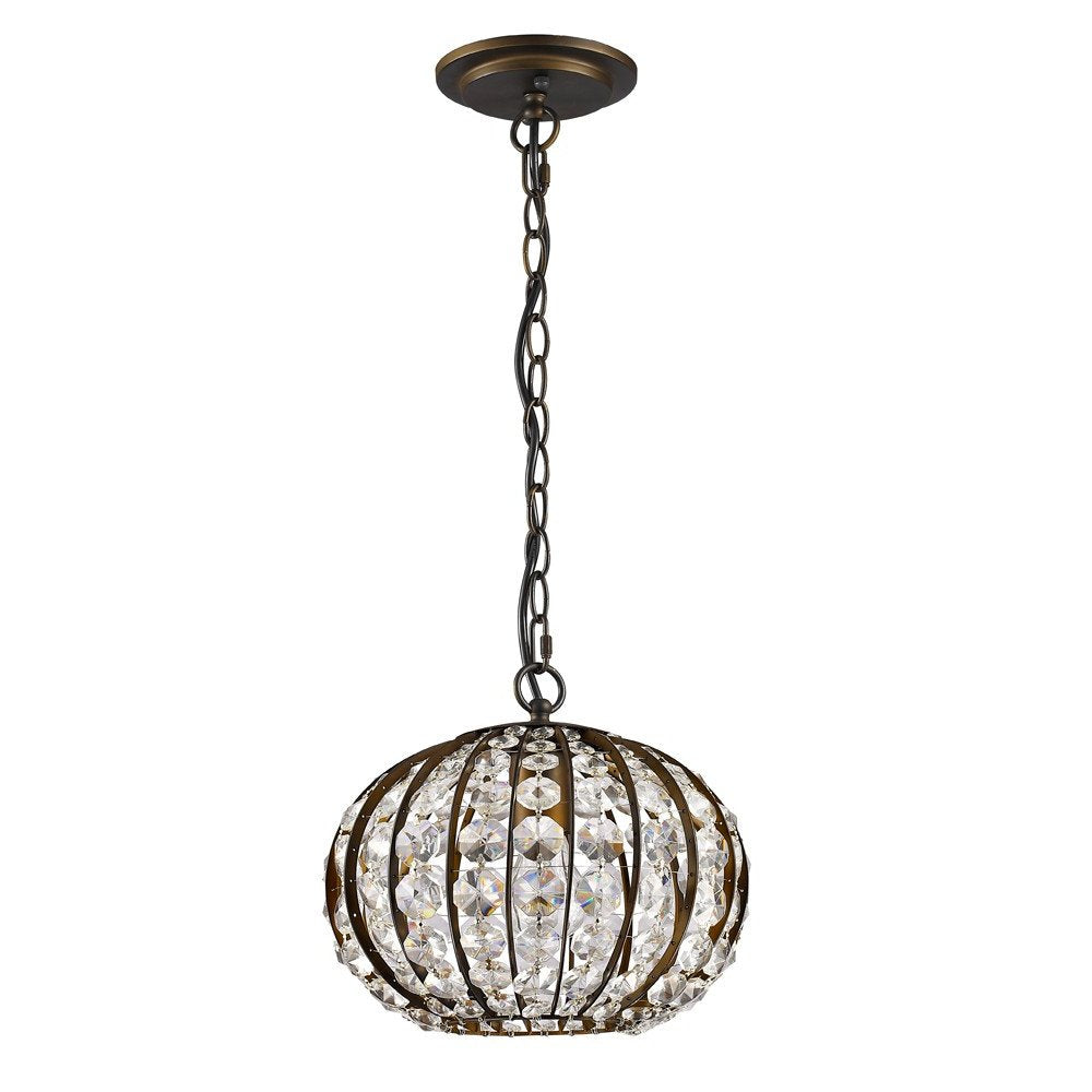Brown Crystal Dimmable Ceiling Light With Brown Shades HomeRoots
