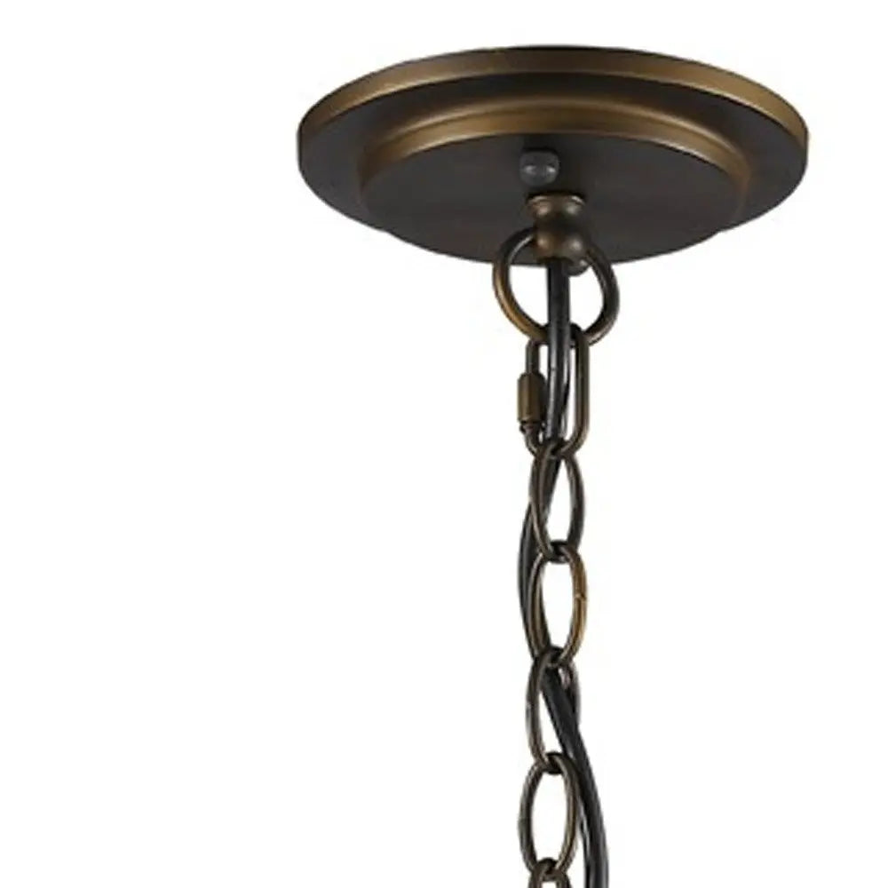 Olivia 1-Light Oil-Rubbed Bronze Crystal Globe Pendant HomeRoots