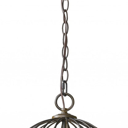 Aria 3-Light Oil-Rubbed Bronze Globe Pendant With Mother Of Pearl Accents