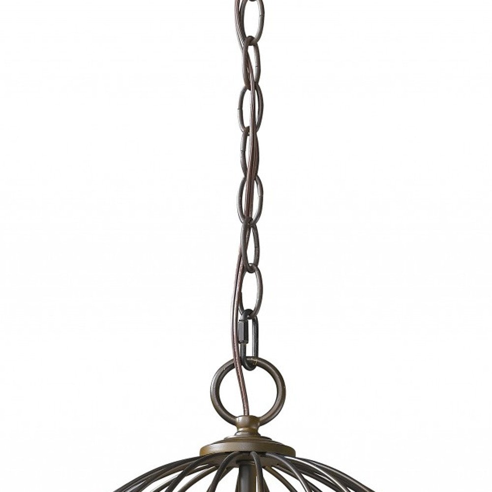 Aria 3-Light Oil-Rubbed Bronze Globe Pendant With Mother Of Pearl Accents HomeRoots