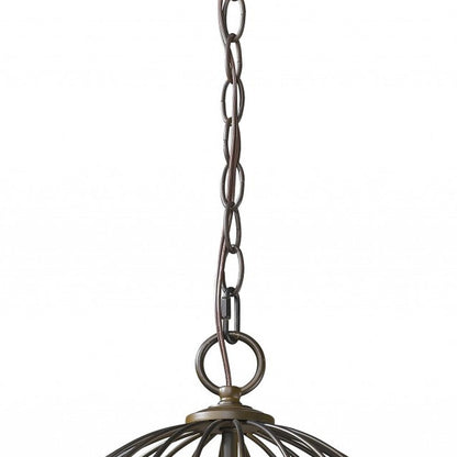 Aria 3-Light Oil-Rubbed Bronze Globe Pendant With Mother Of Pearl Accents HomeRoots