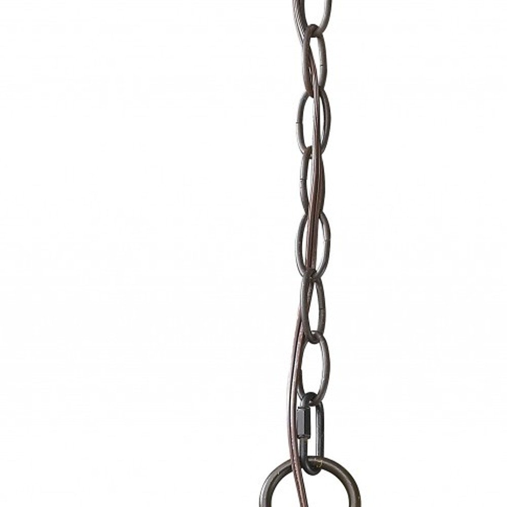 Aria 3-Light Oil-Rubbed Bronze Globe Pendant With Mother Of Pearl Accents HomeRoots