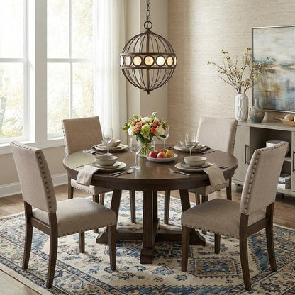 Aria 3-Light Oil-Rubbed Bronze Globe Pendant With Mother Of Pearl Accents HomeRoots