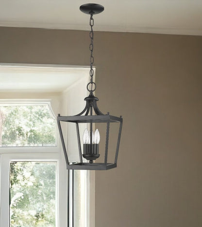 Vintage Black Metal Tapered Hanging Light HomeRoots