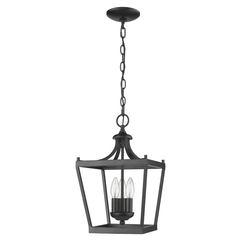Vintage Black Metal Tapered Hanging Light — view 1