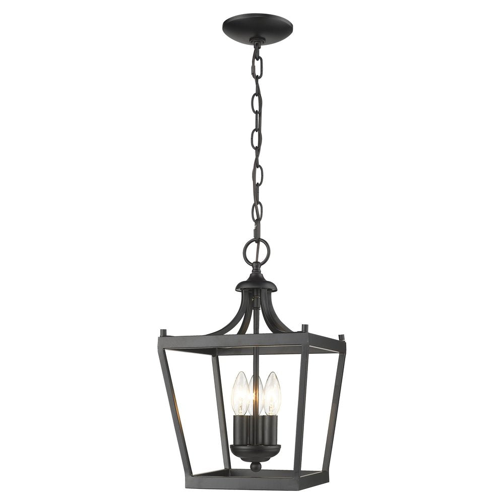 Vintage Black Metal Tapered Hanging Light — view 2