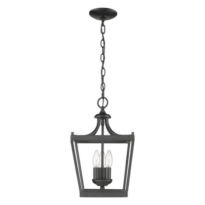 Vintage Black Metal Tapered Hanging Light