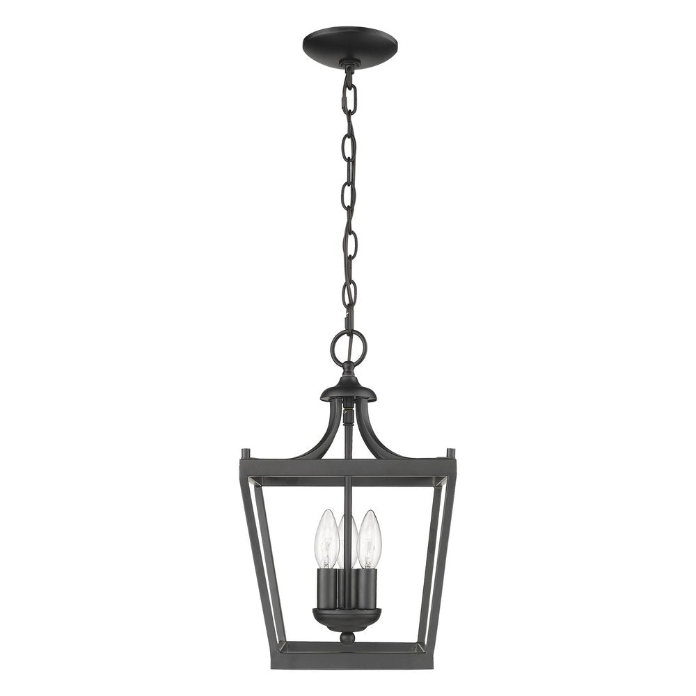 Vintage Black Metal Tapered Hanging Light — view 3