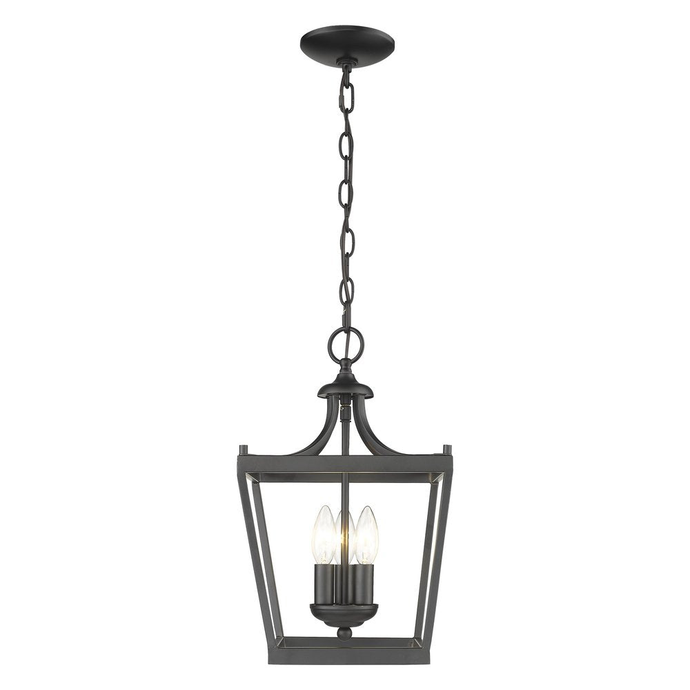 Vintage Black Metal Tapered Hanging Light — view 4