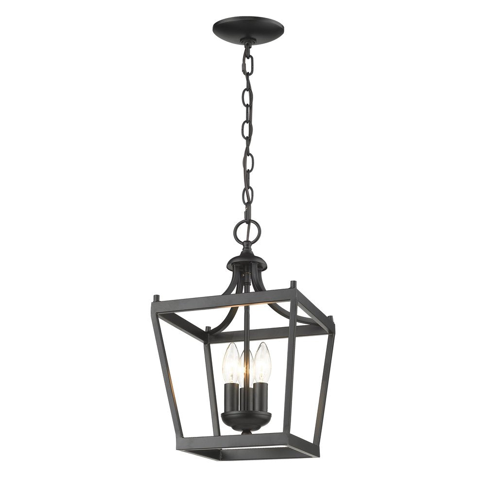 Vintage Black Metal Tapered Hanging Light — view 5