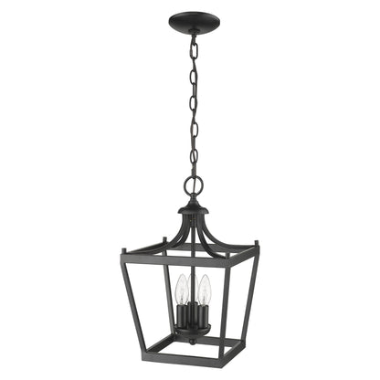 Vintage Black Metal Tapered Hanging Light