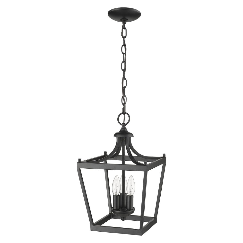 Vintage Black Metal Tapered Hanging Light — view 7