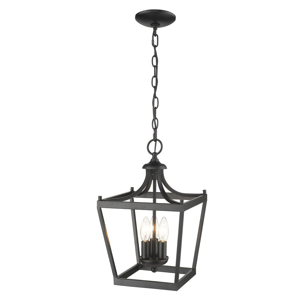 Vintage Black Metal Tapered Hanging Light — view 8