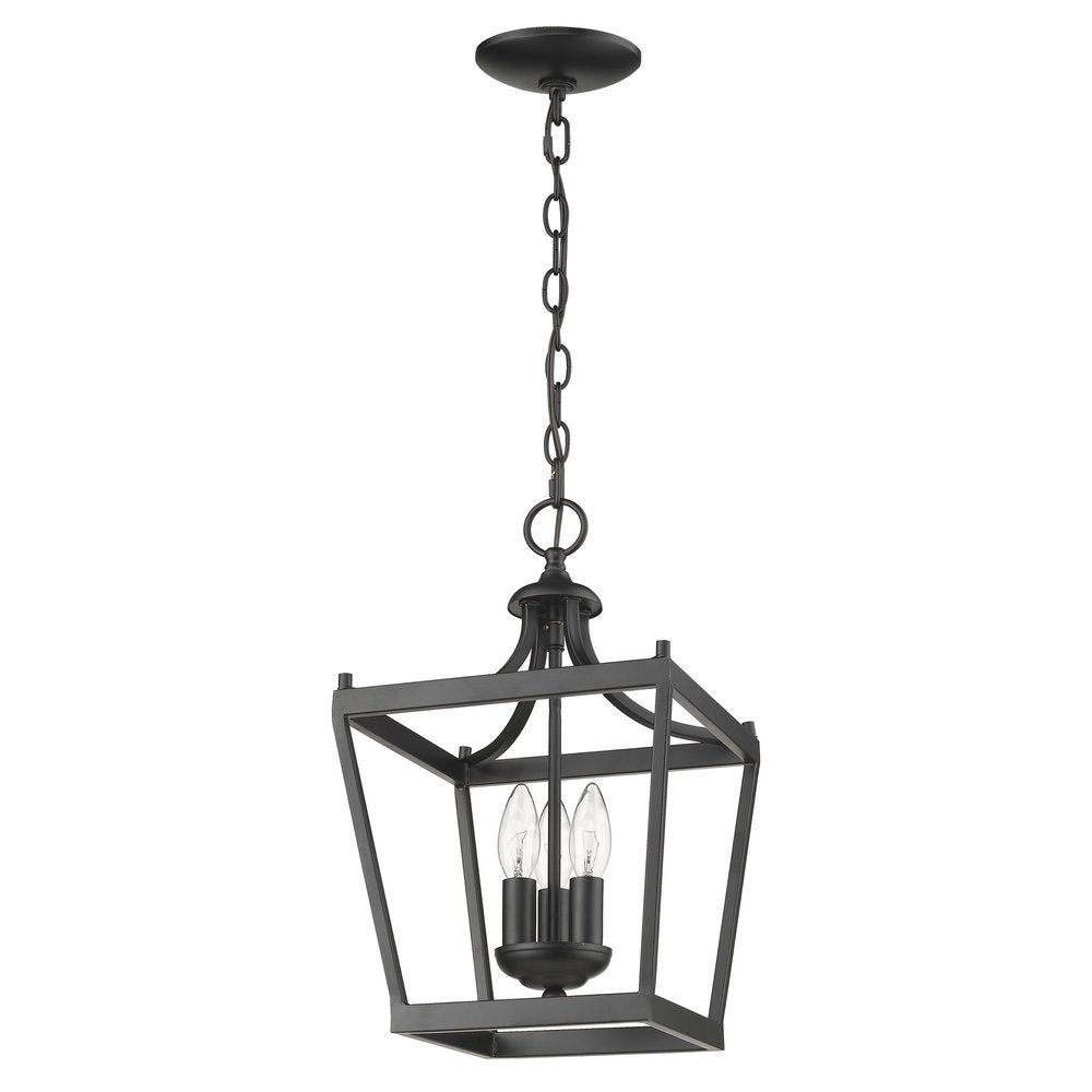 Vintage Black Metal Tapered Hanging Light — view 9