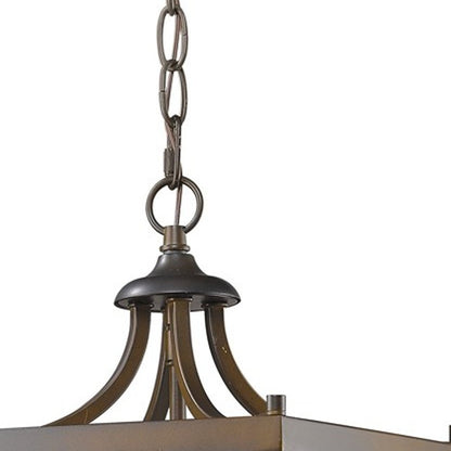 Vintage Brown Metal Tapered Hanging Light HomeRoots