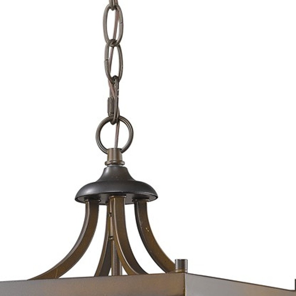 Vintage Brown Metal Tapered Hanging Light — view 5