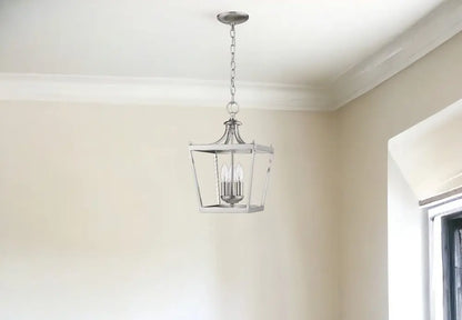 Vintage Silver Metal Tapered Hanging Light HomeRoots