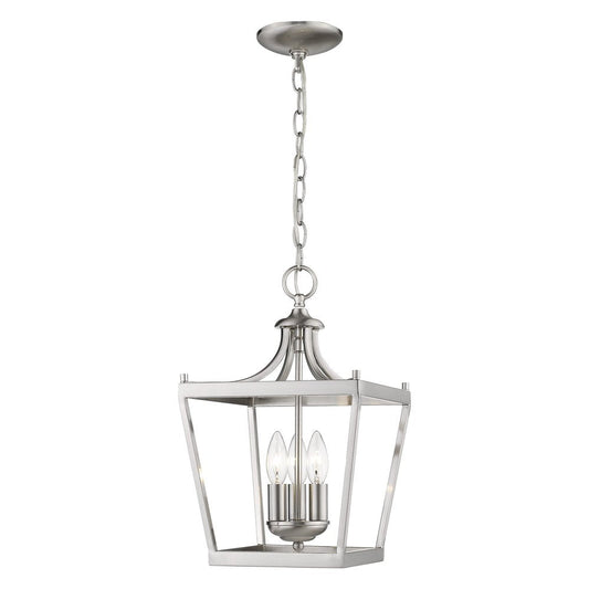 Vintage Silver Metal Tapered Hanging Light HomeRoots