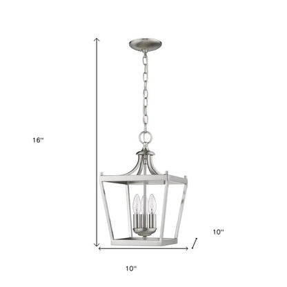 Vintage Silver Metal Tapered Hanging Light HomeRoots