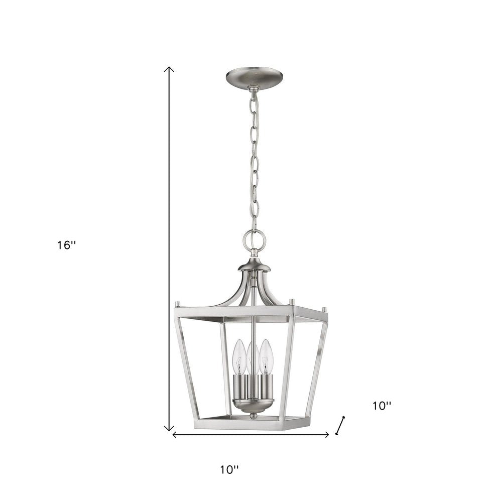 Vintage Silver Metal Tapered Hanging Light HomeRoots