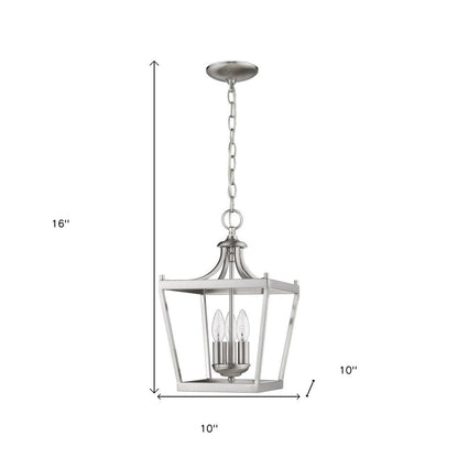 Vintage Silver Metal Tapered Hanging Light HomeRoots