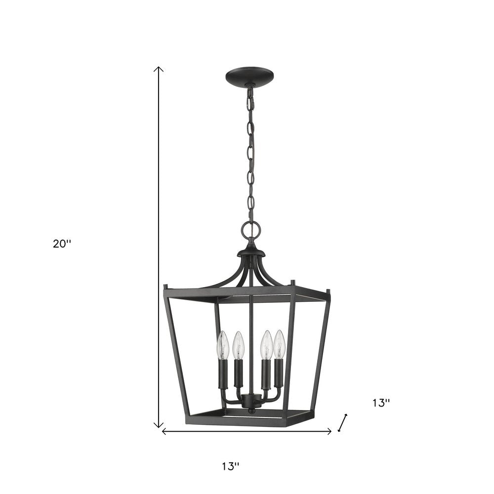Black Metal Four Light Dimmable Ceiling Light HomeRoots
