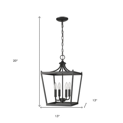Black Metal Four Light Dimmable Ceiling Light HomeRoots