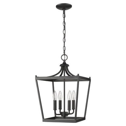 Kennedy 4-Light Matte Black Pendant HomeRoots