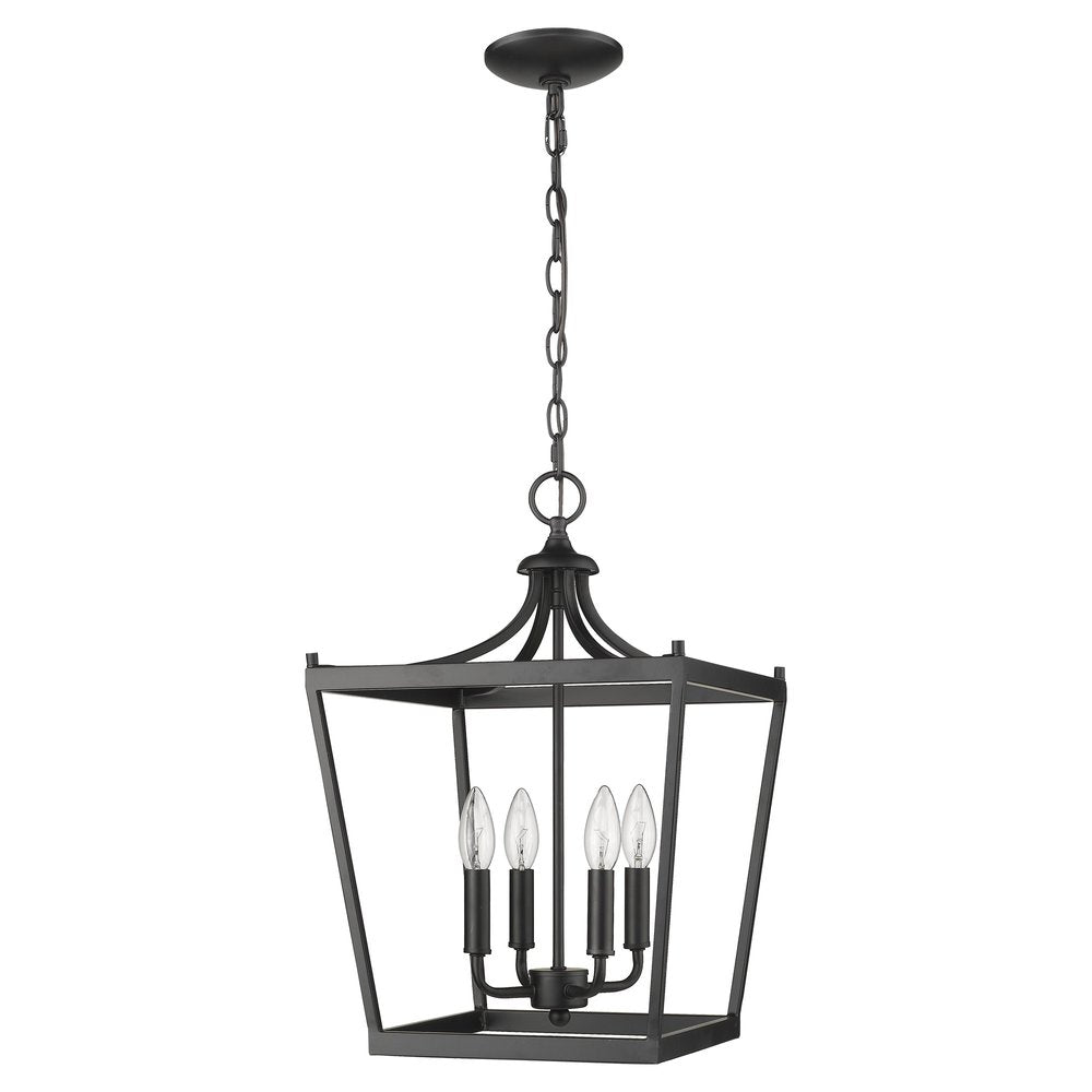 Black Metal Four Light Dimmable Ceiling Light HomeRoots