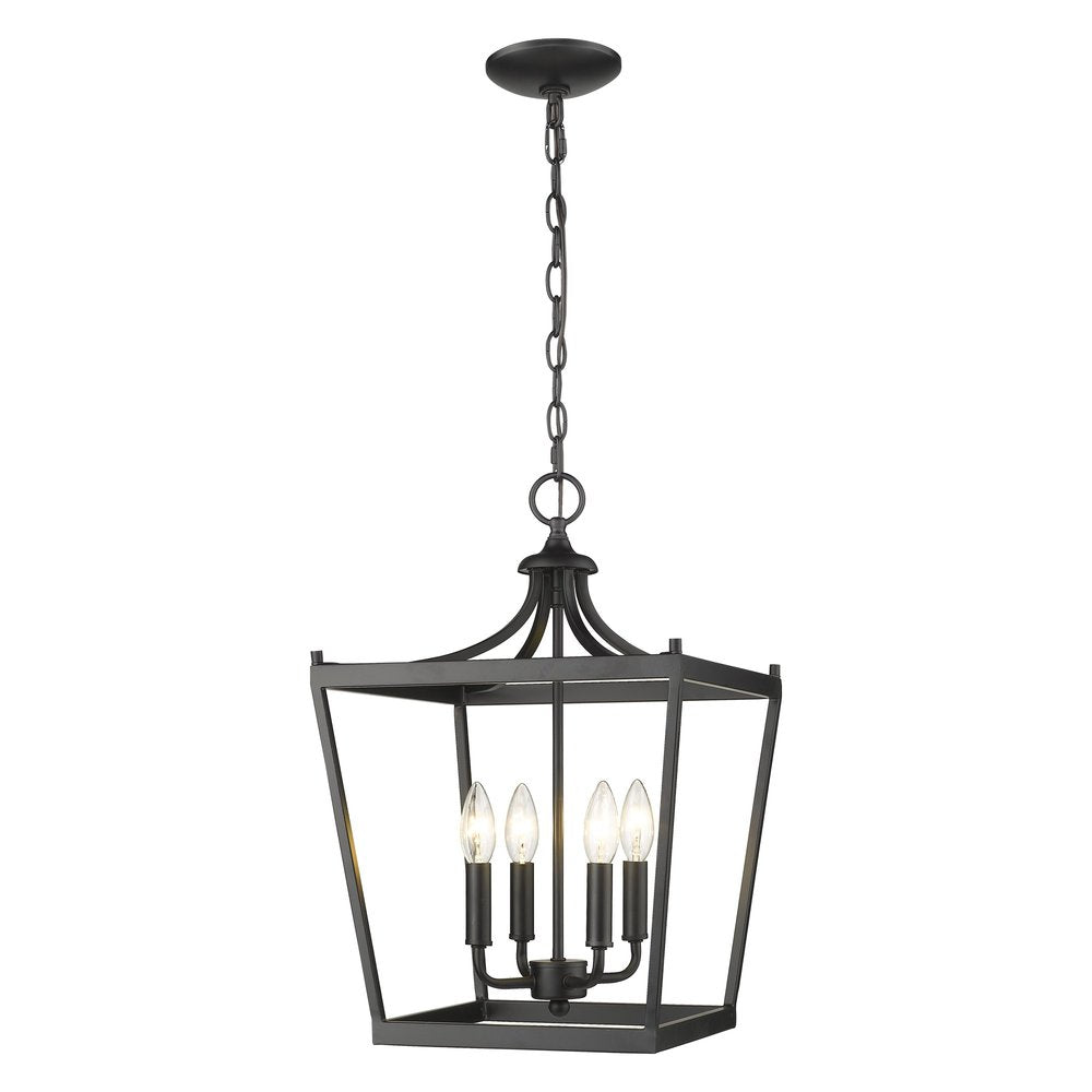 Black Metal Four Light Dimmable Ceiling Light HomeRoots