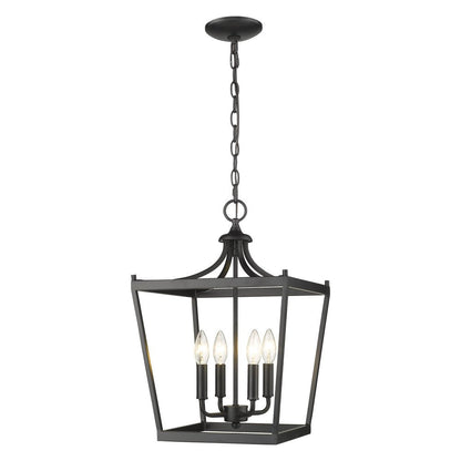 Black Metal Four Light Dimmable Ceiling Light HomeRoots