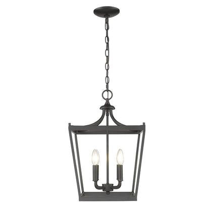 Black Metal Four Light Dimmable Ceiling Light HomeRoots