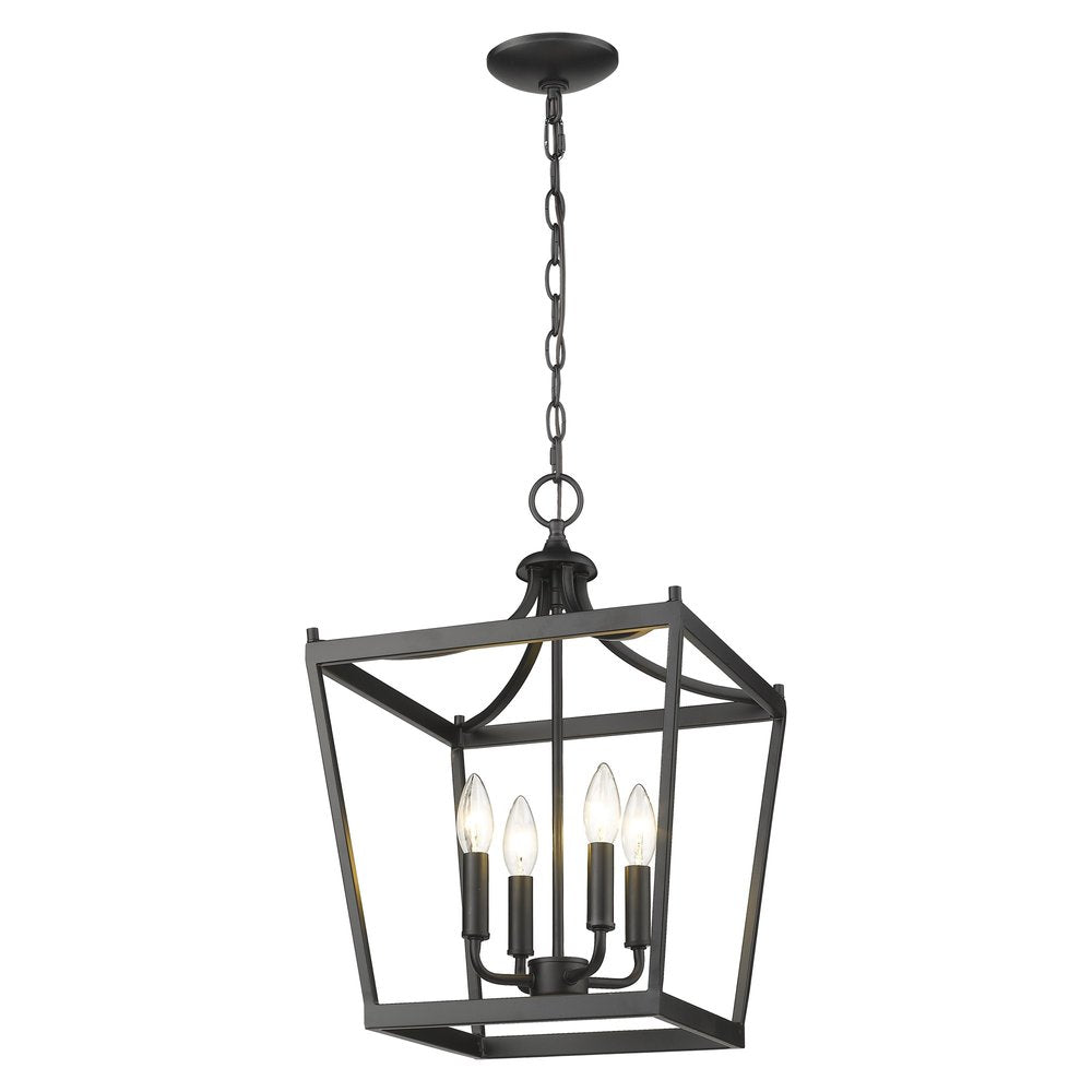 Kennedy 4-Light Matte Black Pendant HomeRoots