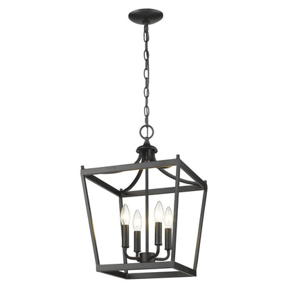 Black Metal Four Light Dimmable Ceiling Light HomeRoots