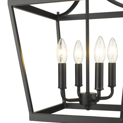 Black Metal Four Light Dimmable Ceiling Light HomeRoots