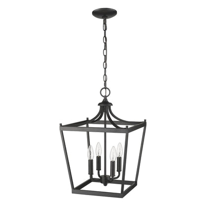 Kennedy 4-Light Matte Black Pendant HomeRoots