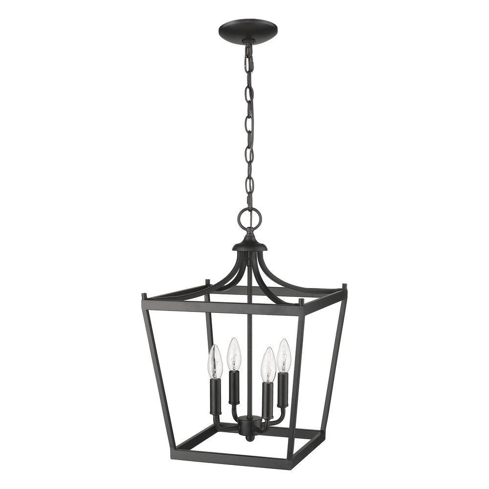Black Metal Four Light Dimmable Ceiling Light HomeRoots
