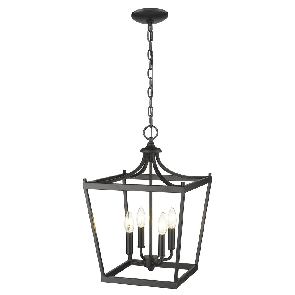Black Metal Four Light Dimmable Ceiling Light HomeRoots