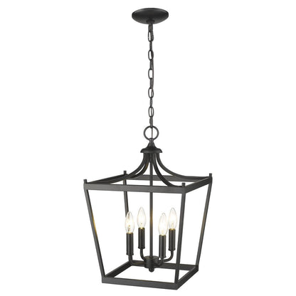Black Metal Four Light Dimmable Ceiling Light HomeRoots