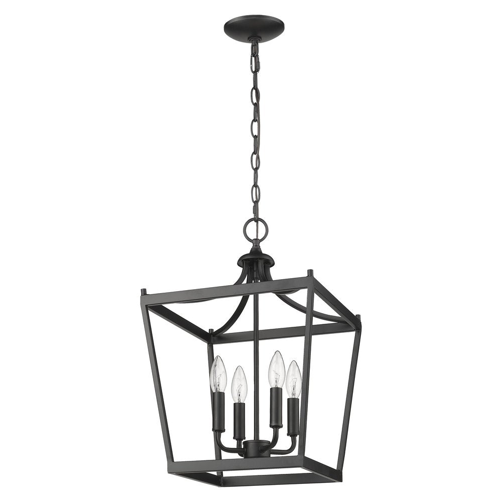 Black Metal Four Light Dimmable Ceiling Light HomeRoots