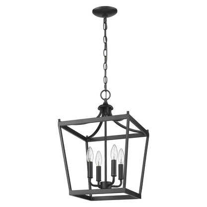Black Metal Four Light Dimmable Ceiling Light HomeRoots