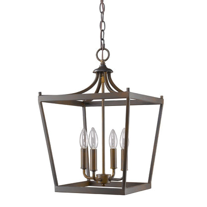 Brown Metal Four Light Dimmable Ceiling Light HomeRoots