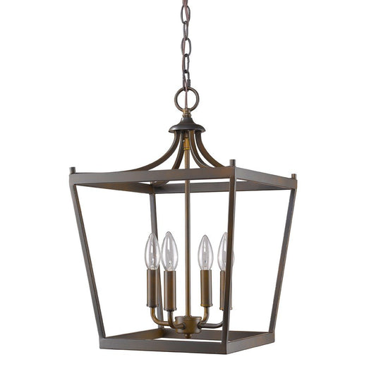 Brown Metal Four Light Dimmable Ceiling Light HomeRoots