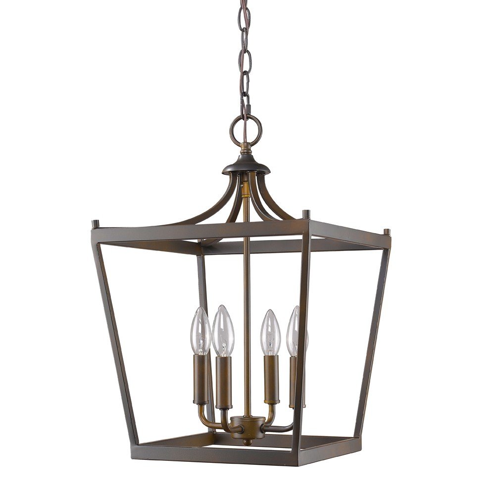Brown Metal Four Light Dimmable Ceiling Light HomeRoots