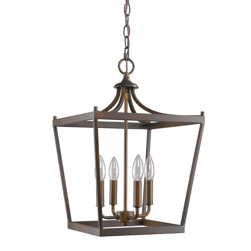 Brown Metal Four Light Dimmable Ceiling Light HomeRoots