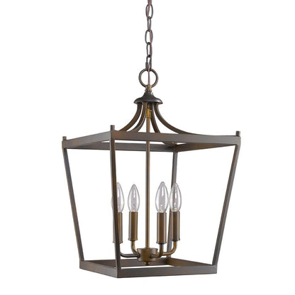 Brown Metal Four Light Dimmable Ceiling Light HomeRoots