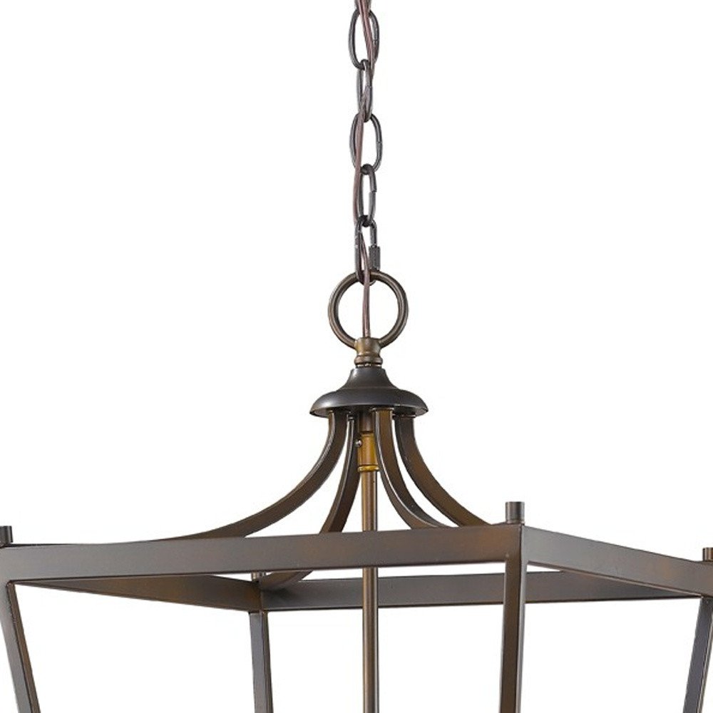 Brown Metal Four Light Dimmable Ceiling Light HomeRoots